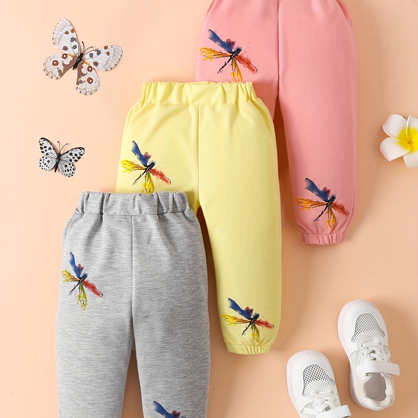 Dragonfly Pattern Long Pants Set