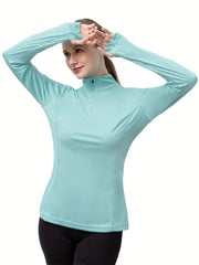 1/4 Zipper Diving Rash Guard Sun Protection Top