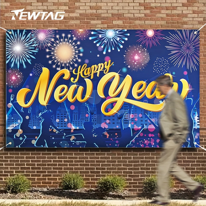 1pc Happy New Year Banner Large Party Wall Hanging Decoration