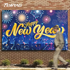 1pc Happy New Year Banner Large Party Wall Hanging Decoration