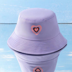 Candy Heart Print Bucket Hat Casual Sun Hat Women's Fisherman Cap
