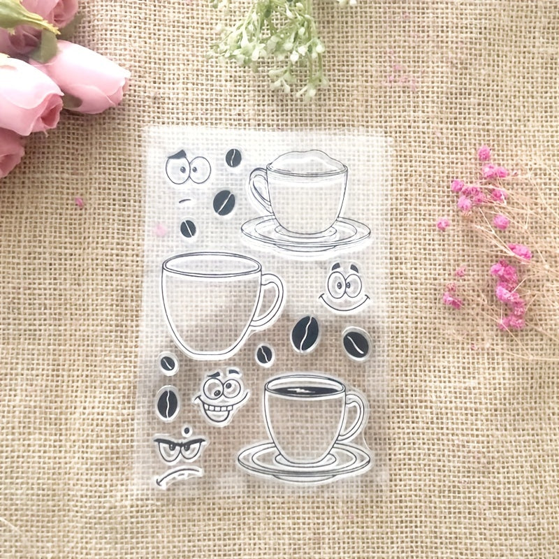 DIY Coffee Smiley Silicone Transparent Stamp