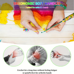 9pcs Aluminum Crochet Hooks Set Floral Crochet Kit for Beginners