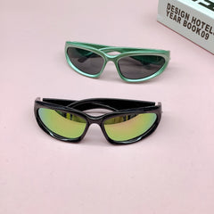 Girl's Oval Frame Glasses UV Protective Sunglasses