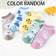 5 Pairs Girls Colorful Animals Ankle Socks for Kids