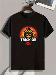 Halloween Pumpkin & Cat Print Men's Sport T-shirt