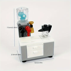 Mini Coffee Machine & Water Dispenser Building Blocks Set