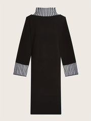 Colorblock Houndstooth Print Bodycon Dress