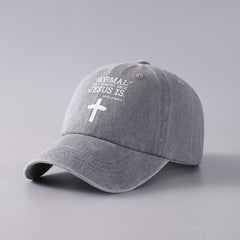 Vintage Cotton Sunshade Cross Print Baseball Cap