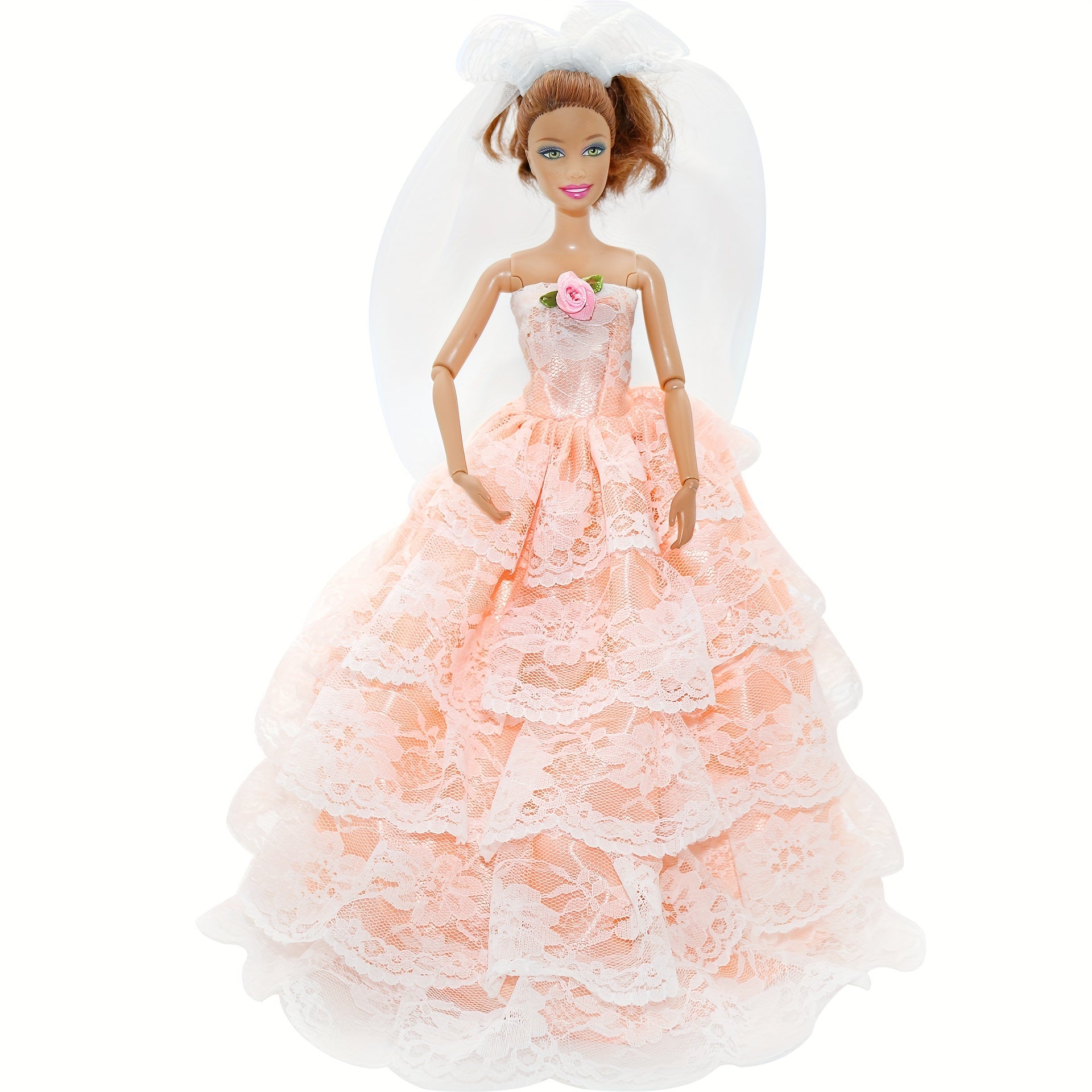 11 81in Wedding Dress with Veil Model Party Dress up Costume