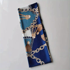 Vintage Print Thin Scarf Satin Head Scarf