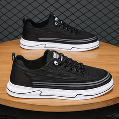 Crocodile Pattern Skate Shoes for Men Breathable Non Slip Sneakers
