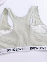 Letter Print Bra & Panties Set Women's Lingerie