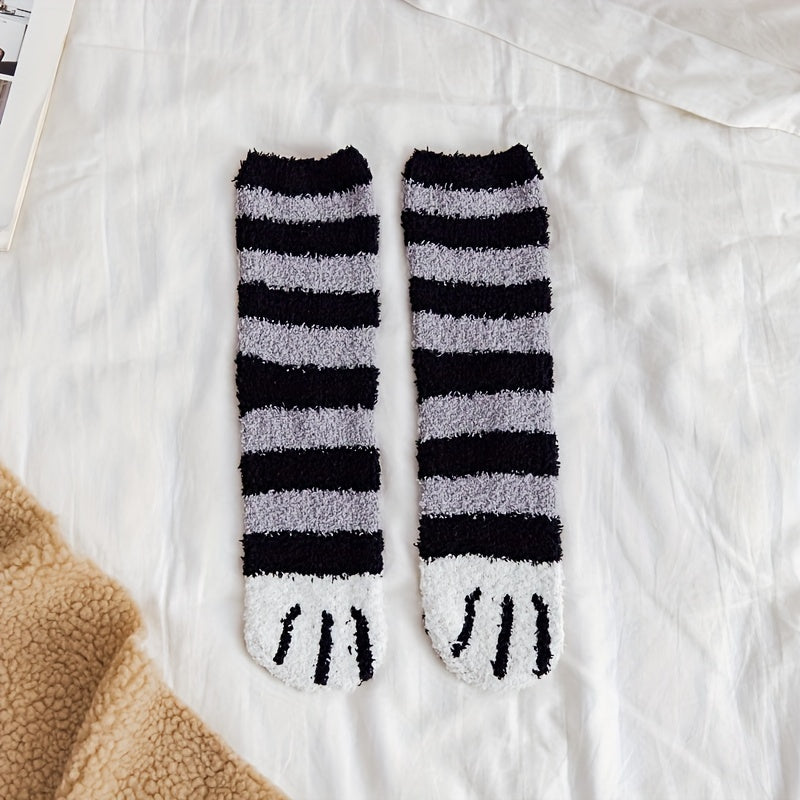 Winter Cat Paw Fluffy Socks for Women and Men