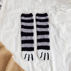 Winter Cat Paw Fluffy Socks for Women and Men