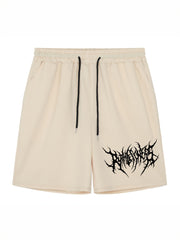Men's Drawstring Casual Shorts with Stylish Print