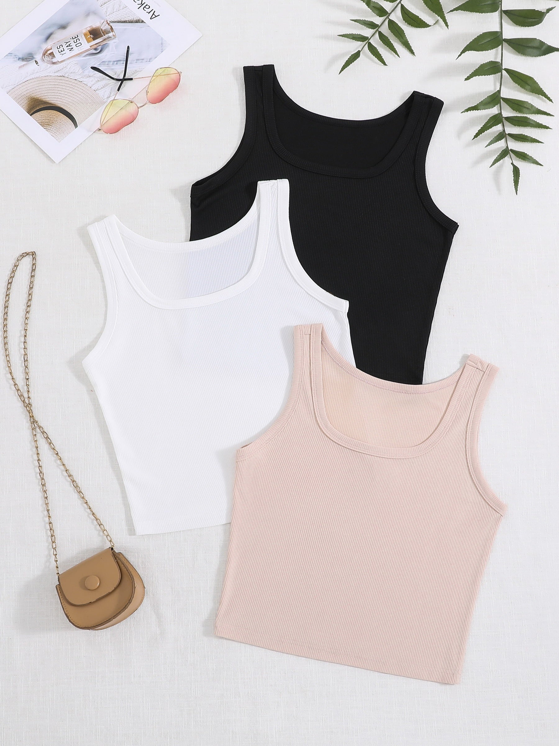 Sleeveless Bodycon Tank Top Set High Stretch Sexy Summer Women's Clothing
