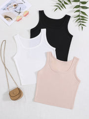 Sleeveless Bodycon Tank Top Set High Stretch Sexy Summer Women's Clothing