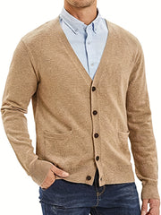 Men's V Neck Button Cardigan Sweater