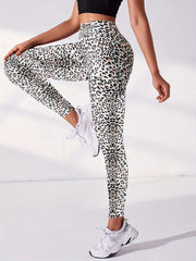 Leopard Print Yoga Leggings High Stretch Sports Running Tight Pants
