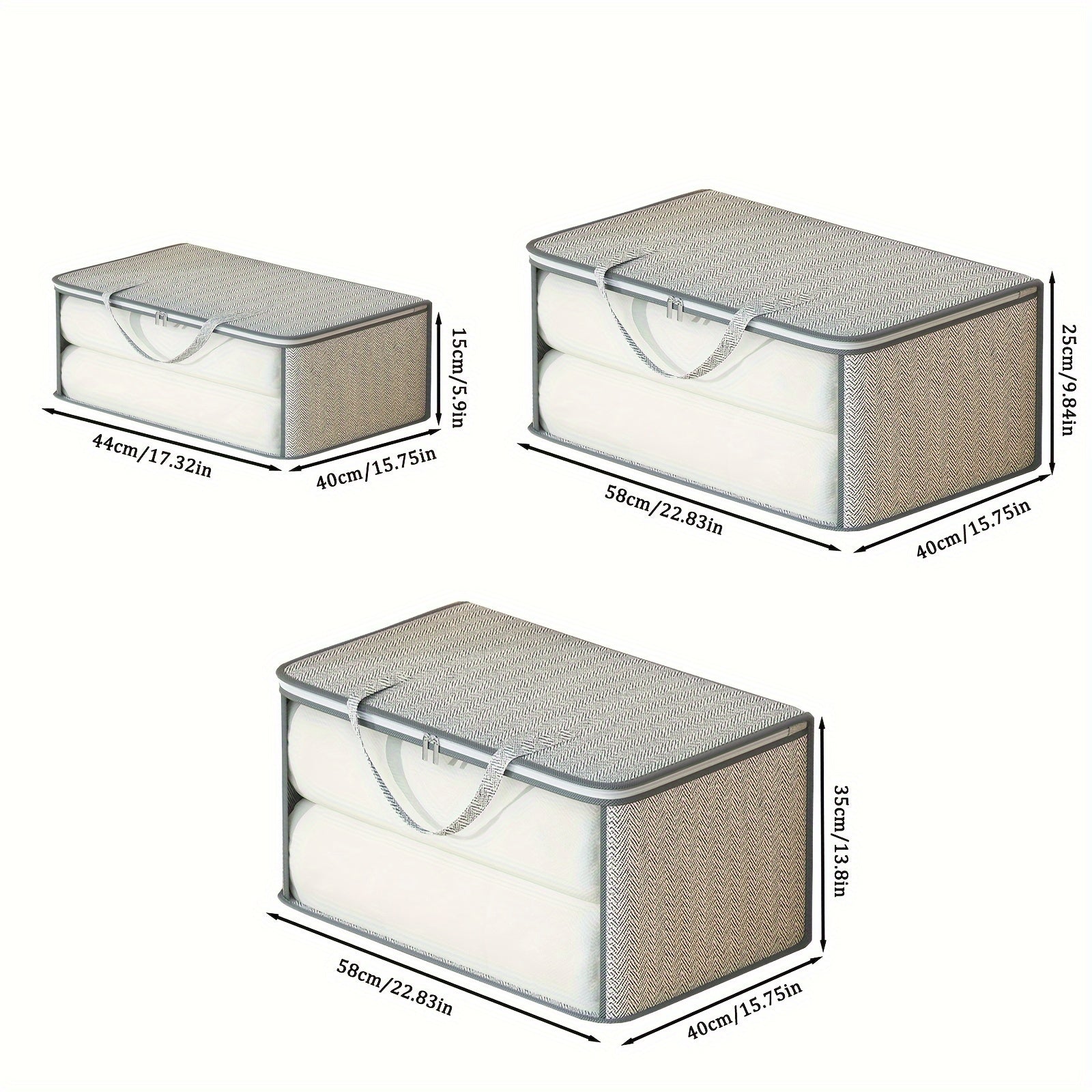Large Capacity Storage Bag With Handles Portable Non-woven Fabric Clothes Organ