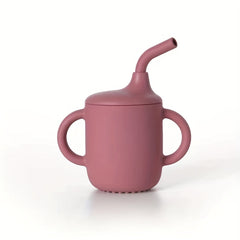 Baby Silicone Straw Cup 180ml Drop Proof Leak-proof Children's Learning Cup