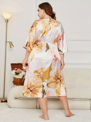 Nightdress Women's Floral Print Sleeved Sleep Dress