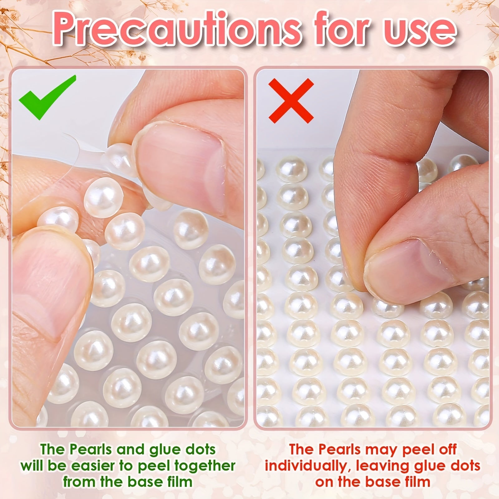 3090pcs Pearl Sticker Gems for Hair Face Makeup Nails Crafts