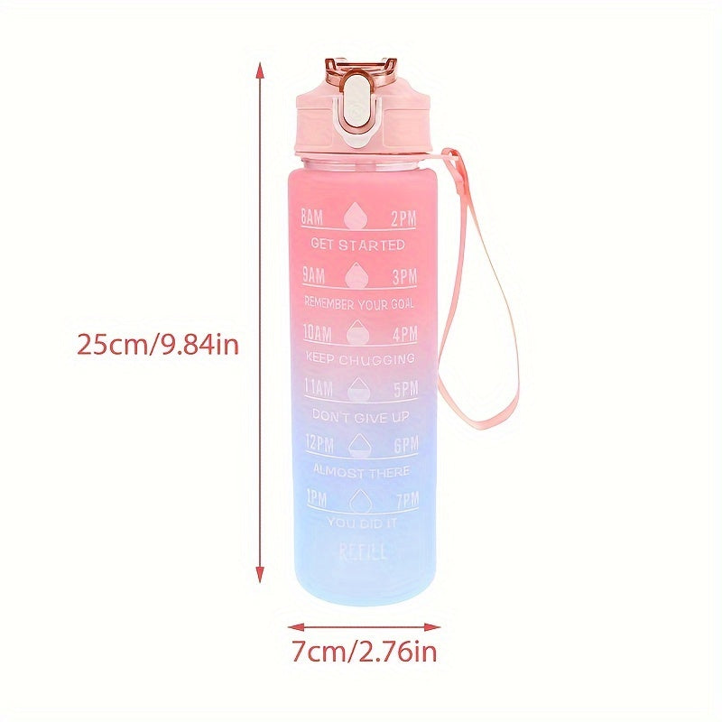 900ml Gradient Water Bottle Leakproof Flip Top Cup Fitness Travel