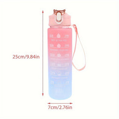 900ml Gradient Water Bottle Leakproof Flip Top Cup Fitness Travel