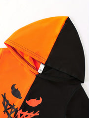 Boys' Halloween Patchwork Hoodie Sweatshirt