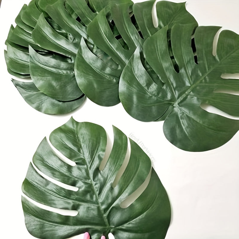 12pcs Tropical Palm Leaves for Summer Parties & Home Decor