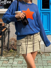 Star Print Round Neck Jumper