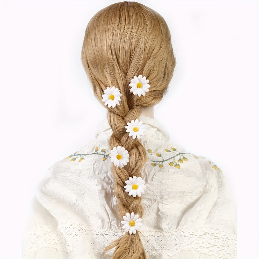 10pcs Baby Girls Daisy Hair Clips Princess Decorative Accessories