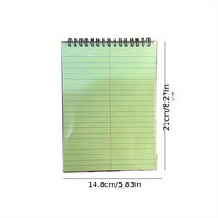 A5 Green Coil Notebook with Protective Case - 50 Sheets