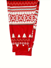 Christmas Loungewear Set Women's Plus Elk & Striped Print Tee & Pants