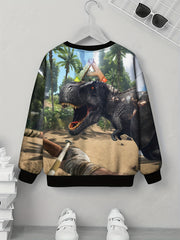 Dinosaur Jungle 3D Print Boys Sweatshirt Long Sleeve Pullover Top