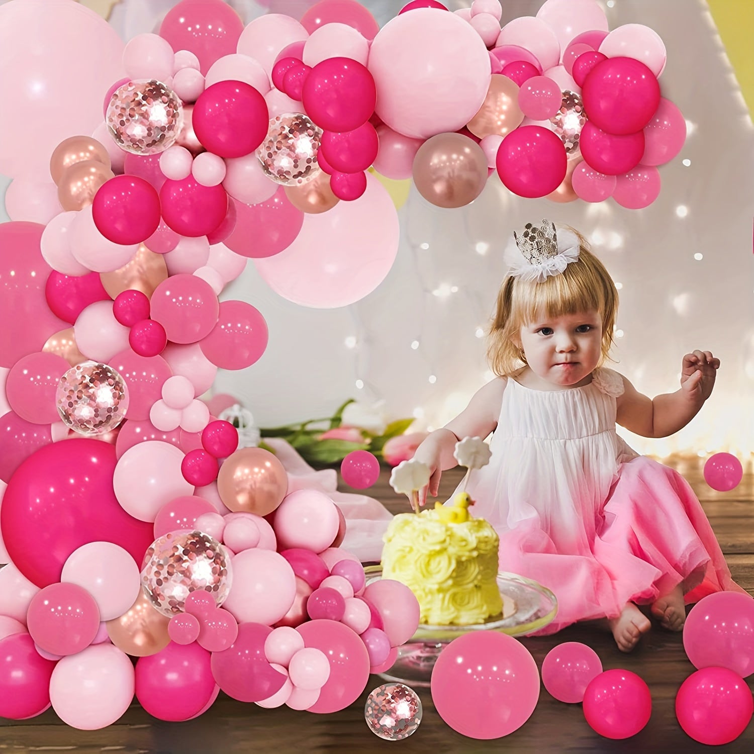 143pcs Pink Balloon Garland Set for Birthday Parties Wedding Decor