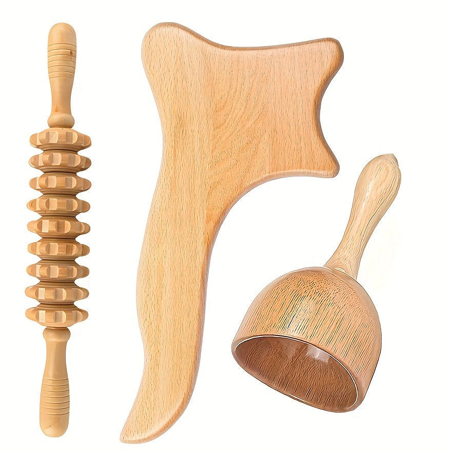 6pcs Wooden Massage Tools Kit for Body Shaping