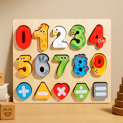Educational Wooden Puzzles for Toddlers Animal Shaped Numbers And Letters