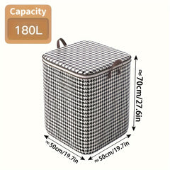 Houndstooth Storage Bag Waterproof Dustproof Large Capacity