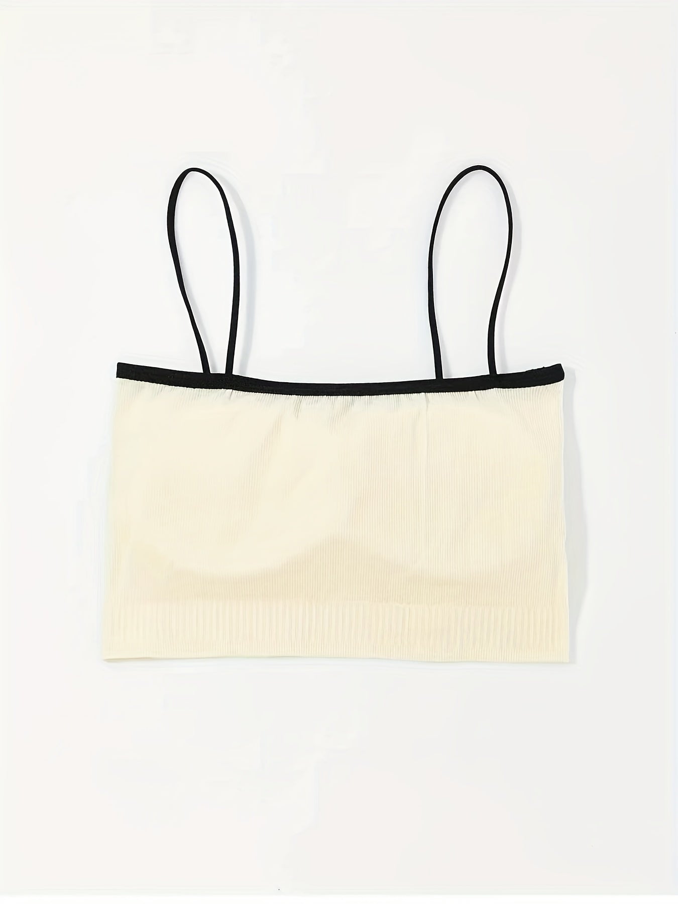 Colorblock Trim Cami Crop Top Slim Fit Spaghetti Strap Lingerie