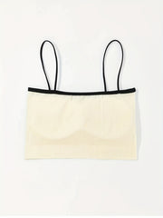 Colorblock Trim Cami Crop Top Slim Fit Spaghetti Strap Lingerie