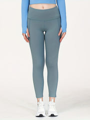 HEDUO Plus Size Yoga Leggings High Waist Sports Tights Pocket