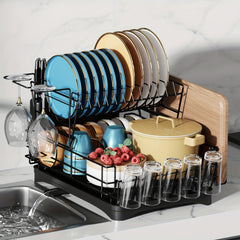 Over-The-Sink 2-Tier Dish Drying Rack Set