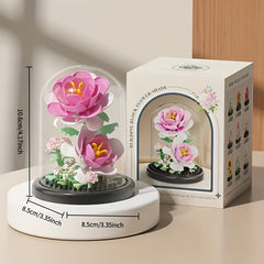 DIY Building Blocks Lily Sunflower Rose Bouquet Potted Plant Model