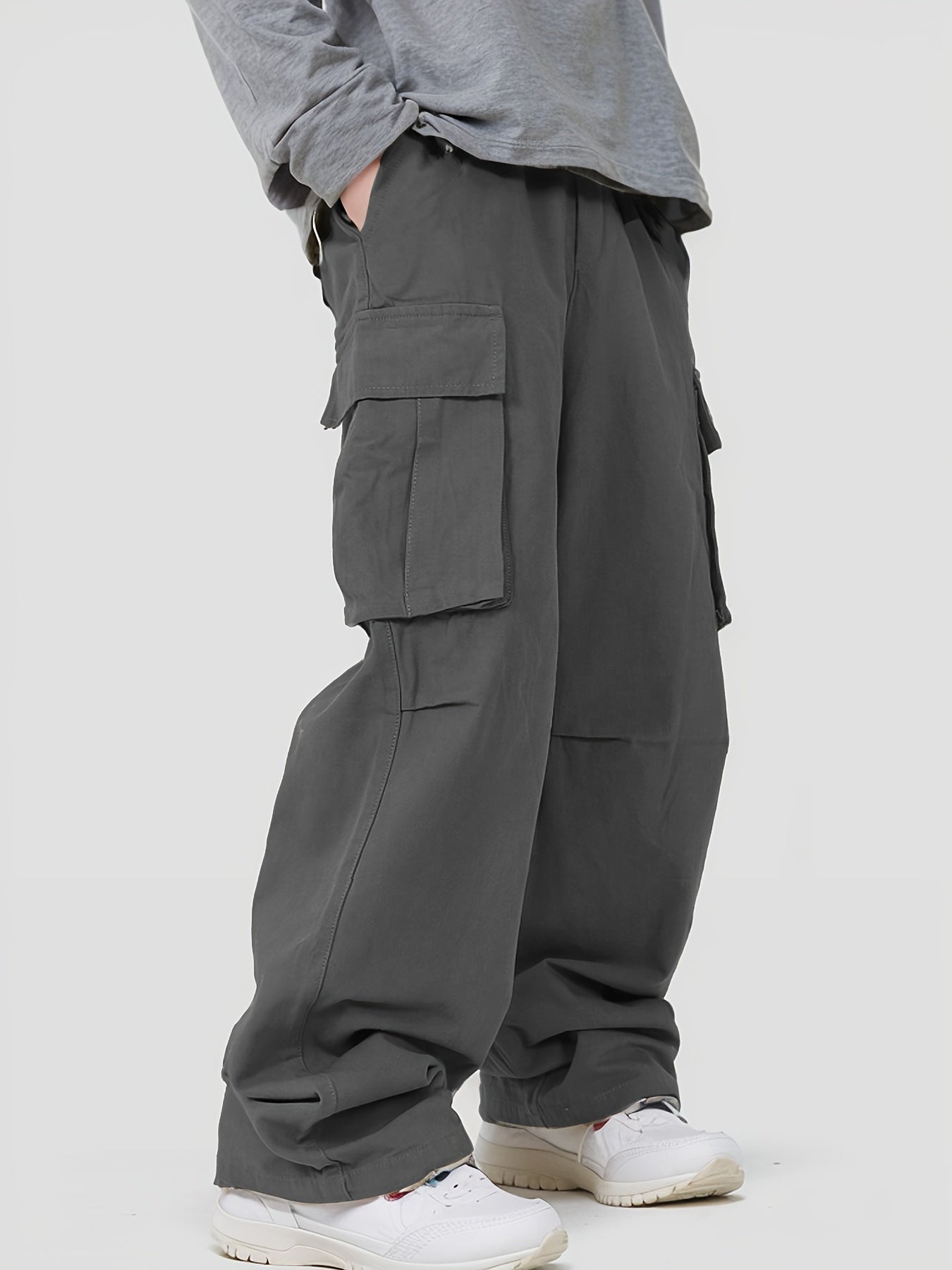Men's Cargo Pants Straight Leg Loose Casual Outdoor Work Hiking