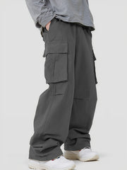 Men's Cargo Pants Straight Leg Loose Casual Outdoor Work Hiking