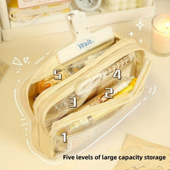 Transparent Pencil Case Stationery Box 2pcs Set