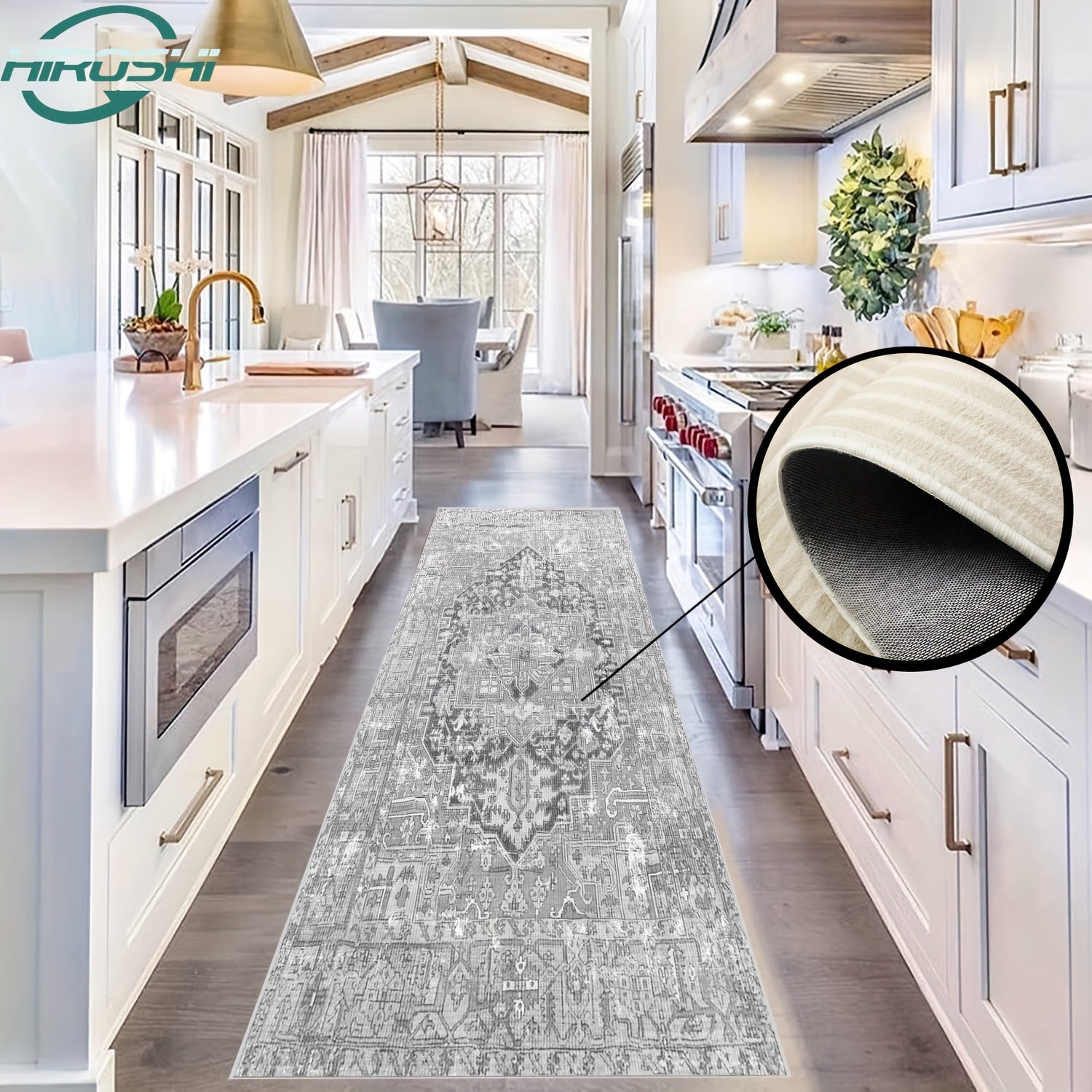 Soft Persian Runner Rug Vintage Shaggy Non Slip Entryway Mat Washable
